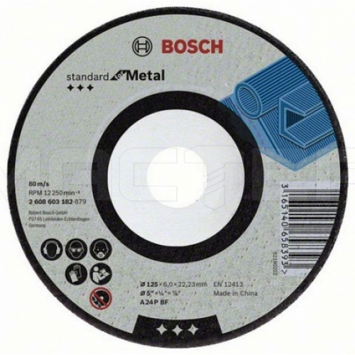 Диск зачисной по металлу Bosch 125х6.0мм (2.608.603.182), фото 1, цена Диск зачисной по металлу Bosch 125х6.0мм (2.608.603.182), фото 1, цена
