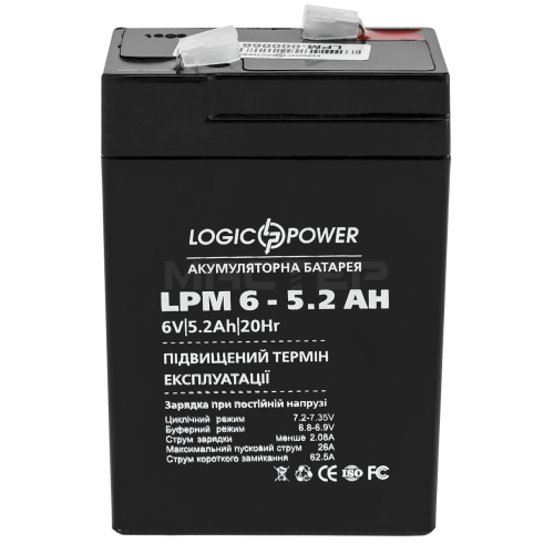 Аккумулятор свинцово-кислотный LogicPower LPM 6-5.2 AH, фото 1, цена