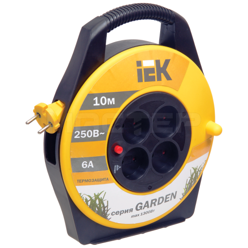 Удлинитель на катушке ІЕК 10м с т/з 2х0,75 мм "Garden" (WKP23-06-04-10), фото 1, цена