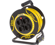 Удлинитель на катушке Stanley 25 м, 3x1.5мм, IP20 (SXECCL26BSE)