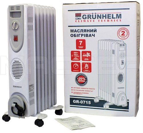 Масляный радиатор Grunhelm GR-0715, фото 1, цена Масляный радиатор Grunhelm GR-0715, фото 1, цена